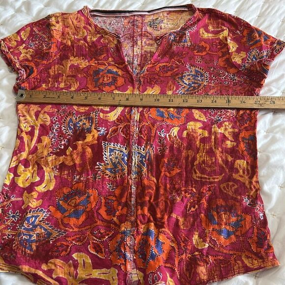 Pilcro Red and Yellow Floral Shirt size medium - Picture 5 of 7